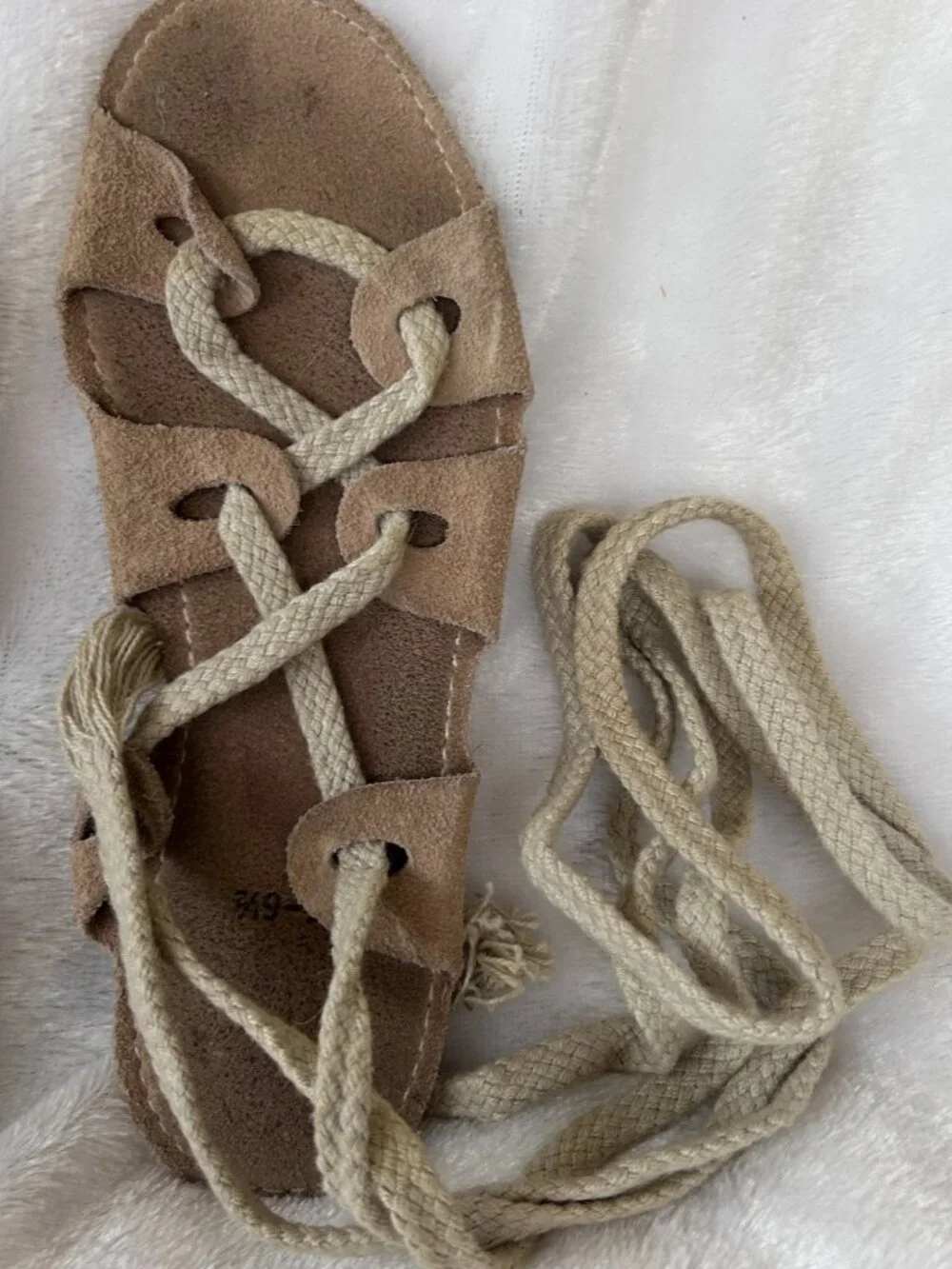 Vintage Lace Up Gladiator Sandals Womens 6 Leather Costume Theater